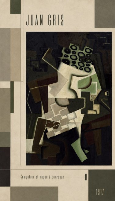 Juan Gris Compotier Et Nappe À Carreaux No3 - Plakát