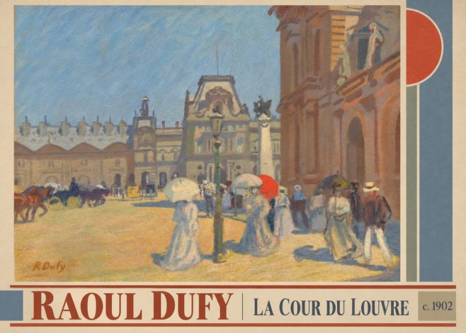 Raoul Dufy La Cour Du Louvre No5 - Plakát