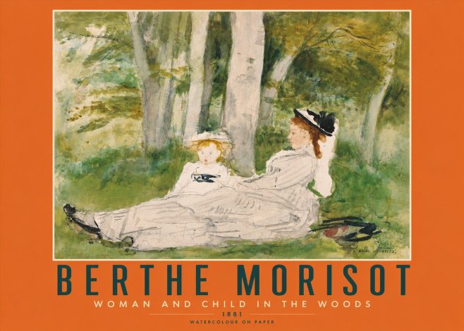 Berthe Morisot Woman and Child in the Woods No4 - Plakát
