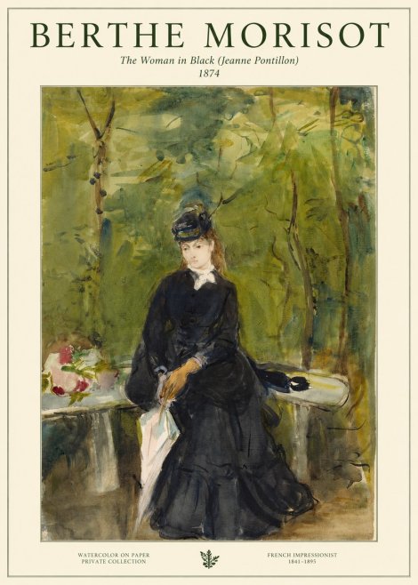 Berthe Morisot The Woman in Black (Jeanne Pontillon) No1 - Plakát