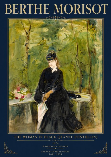 Berthe Morisot The Woman in Black (Jeanne Pontillon) No3 - Plakát