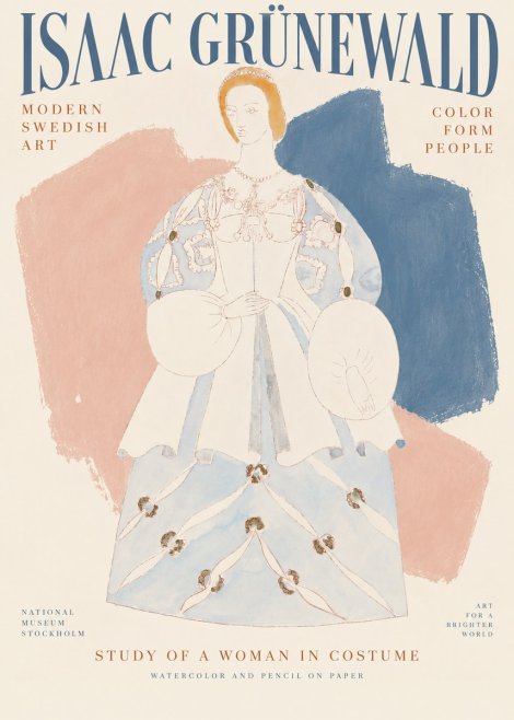 Isaac Grünewald Study of a Woman in Costume No2 - Plakát