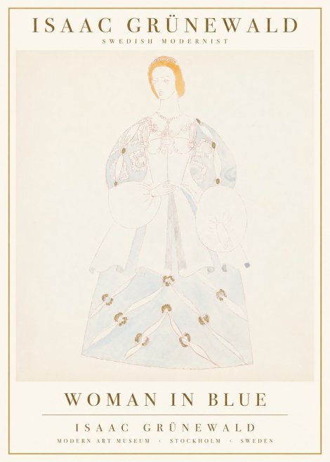 Isaac Grünewald Study of a Woman in Costume No3 - Plakát