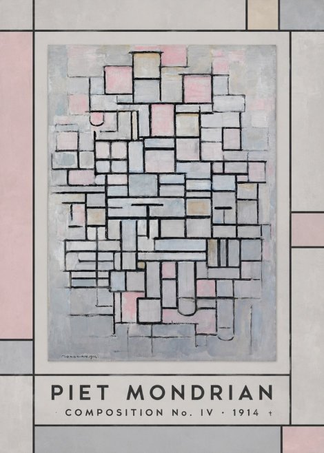 Piet Mondrian Composition No. Iv • 1914 No1 - Plakát