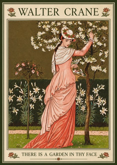 Walter Crane There Is a Garden in Thy Face II No3 - Plakát