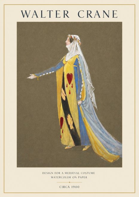 Walter Crane Design for a Medieval Costume No1 - Plakát