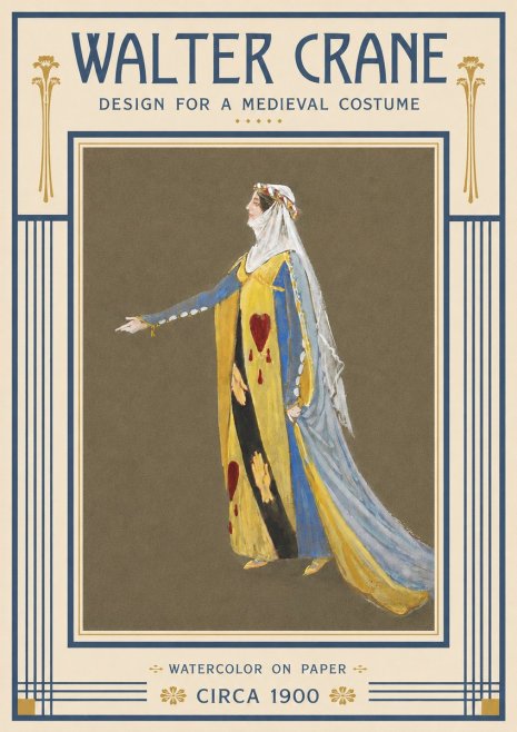 Walter Crane Design for a Medieval Costume No3 - Plakát