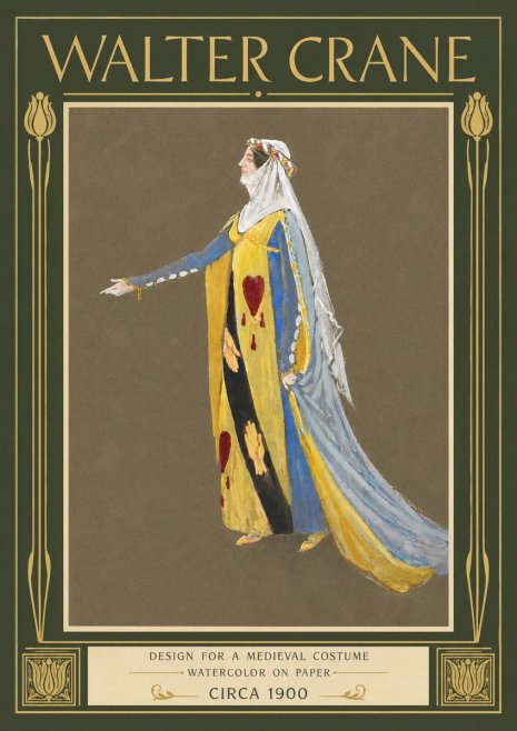 Walter Crane Design for a Medieval Costume No4 - Plakát