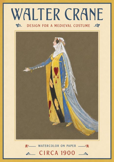 Walter Crane Design for a Medieval Costume No5 - Plakát
