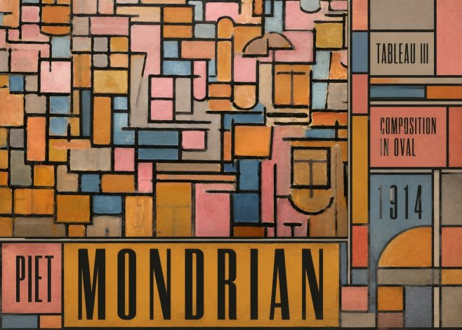 Piet Mondrian Tableau Iii — Composition in Oval No5 - Plakát