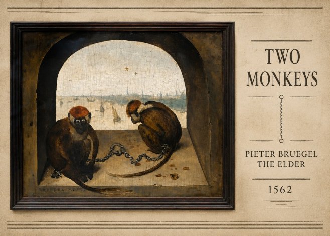 Pieter Bruegel Two Monkeys III No5 - Plakát
