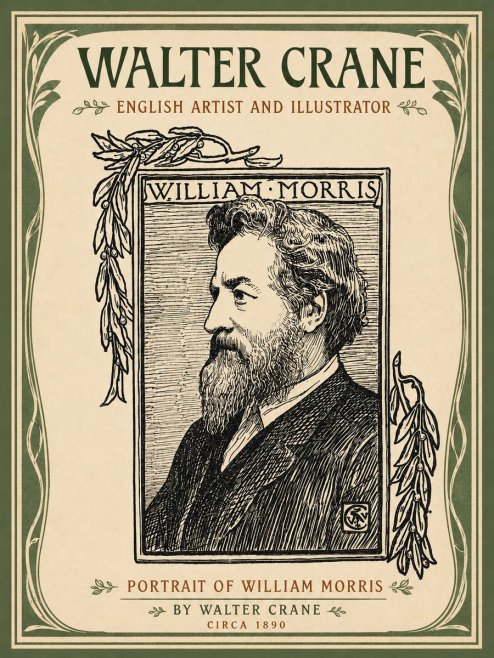 Walter Crane Portrait of William Morris No4 - Plakát