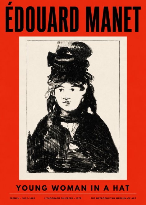 Édouard Manet Young Woman in a Hat II No2 - Plakát