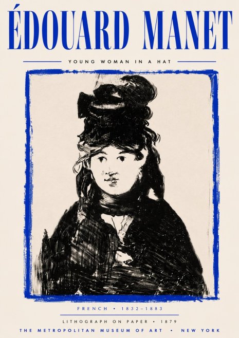 Édouard Manet Young Woman in a Hat II No5 - Plakát