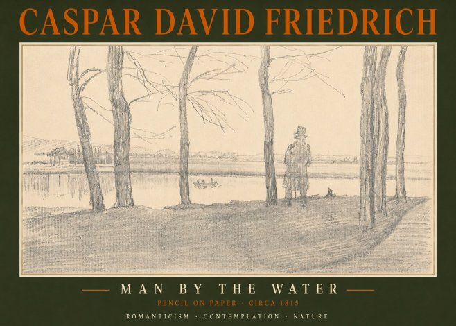 Caspar David Friedrich Man by the Water No2 - Plakát