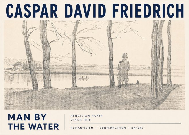 Caspar David Friedrich Man by the Water No3 - Plakát
