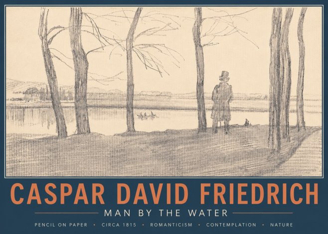 Caspar David Friedrich Man by the Water No4 - Plakát