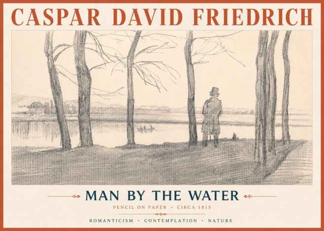 Caspar David Friedrich Man by the Water No6 - Plakát
