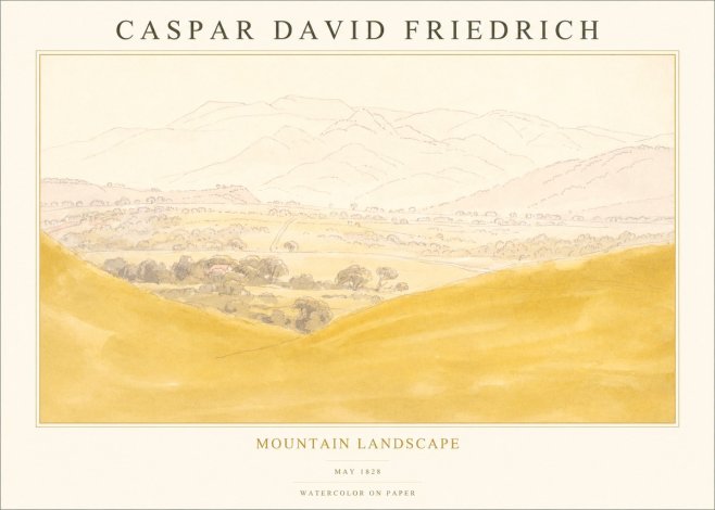 Caspar David Friedrich Mountain Landscape No1 - Plakát