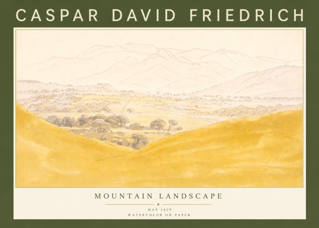 Caspar David Friedrich Mountain Landscape No4 - Plakát