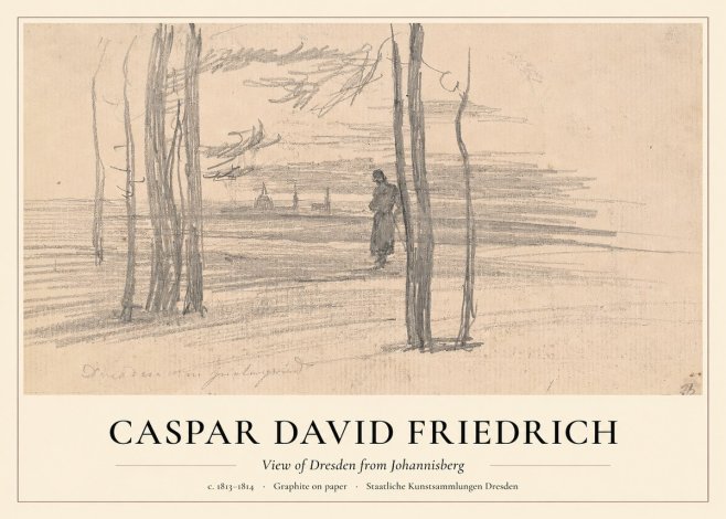 Caspar David Friedrich View of Dresden from Johannisberg No1 - Plakát