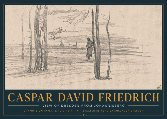 Caspar David Friedrich View of Dresden from Johannisberg No6 - Plakát