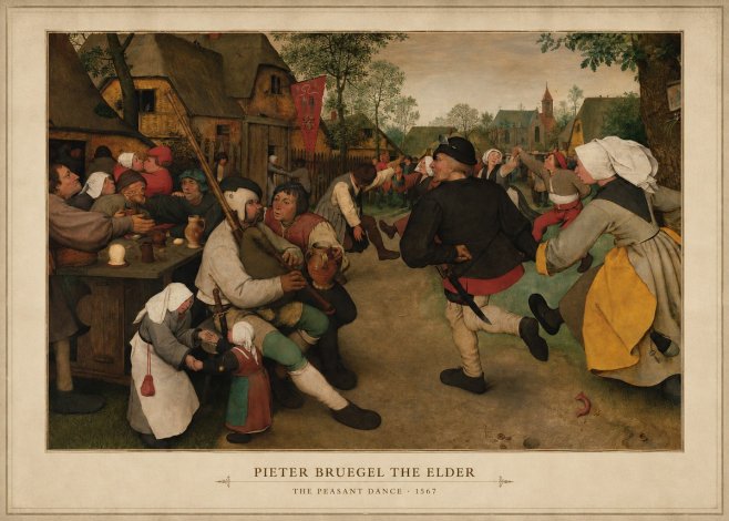 Pieter Bruegel The Peasant Dance II No3 - Plakát