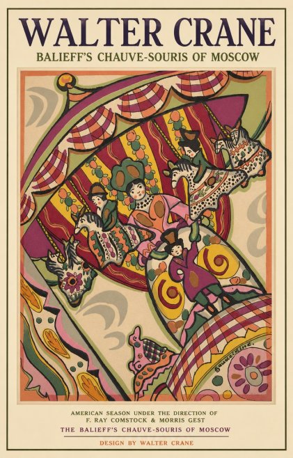Walter Crane Balieff's Chauve-souris of Moscow No2 - Plakát
