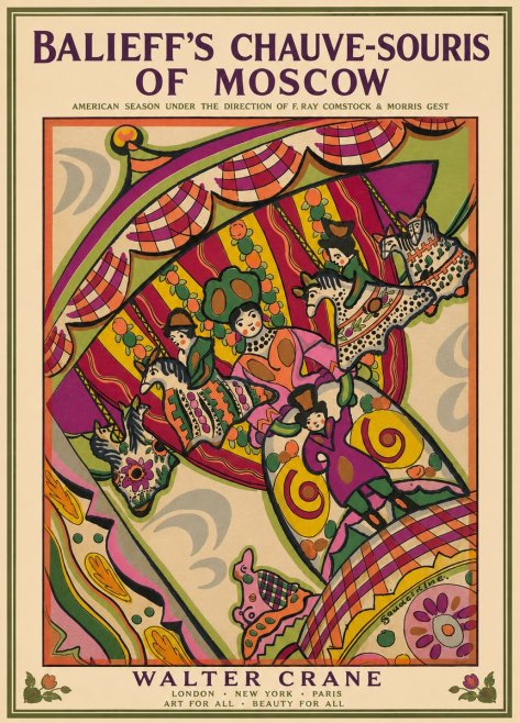 Walter Crane Balieff's Chauve-souris of Moscow No3 - Plakát