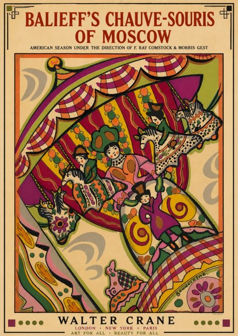Walter Crane Balieff's Chauve-souris of Moscow No6 - Plakát