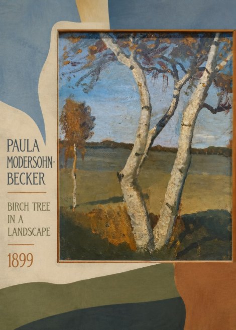 Paula Modersohn-Becker Birch Tree in a Landscape No4 - Plakát