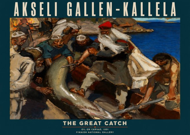 Akseli Gallen-Kallela The Great Catch No4 - Plakát