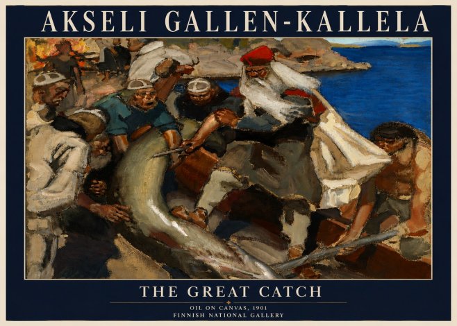 Akseli Gallen-Kallela The Great Catch No5 - Plakát
