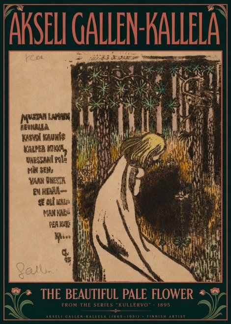 Akseli Gallen-Kallela The Beautiful Pale Flower No2 - Plakát