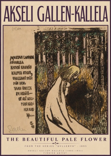 Akseli Gallen-Kallela The Beautiful Pale Flower No3 - Plakát