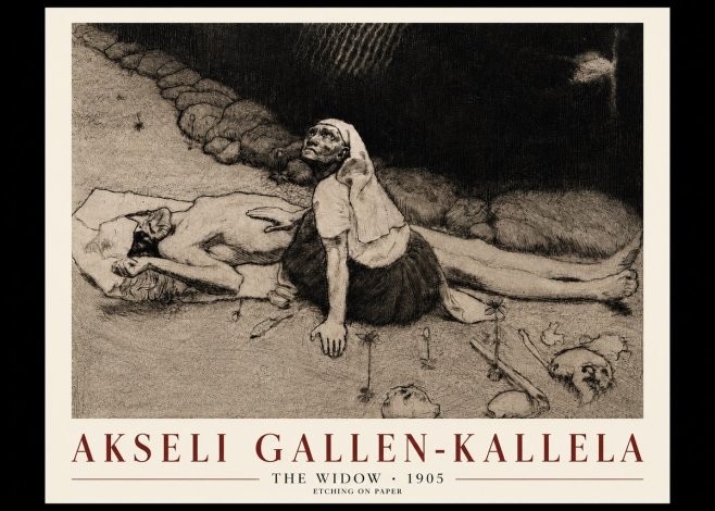 Akseli Gallen-Kallela The Widow No4 - Plakát
