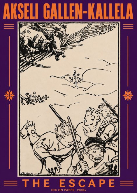 Akseli Gallen-Kallela The Escape No5 - Plakát