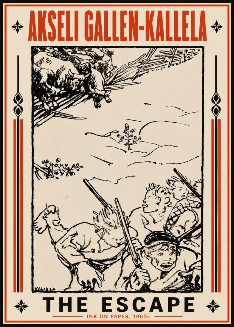 Akseli Gallen-Kallela The Escape No6 - Plakát