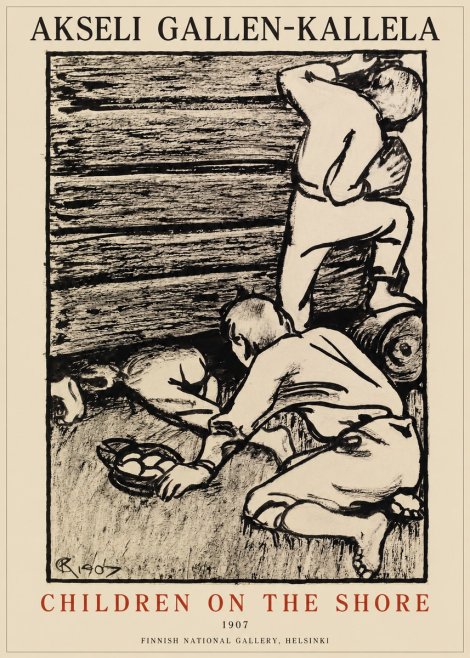 Akseli Gallen-Kallela Children on the Shore No1 - Plakát