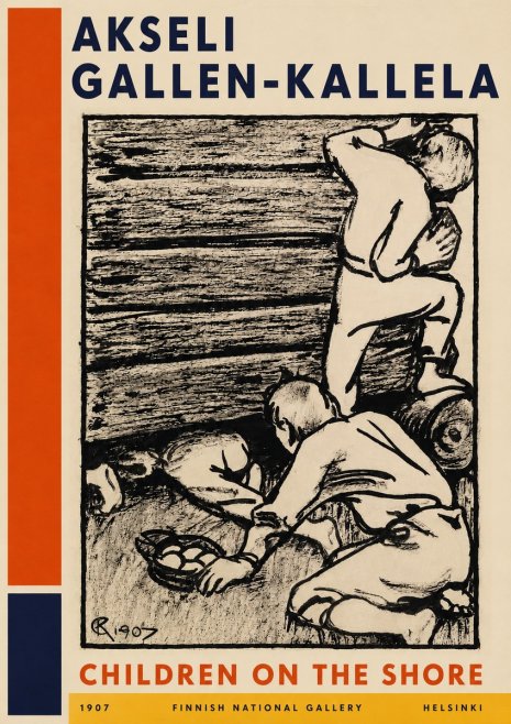 Akseli Gallen-Kallela Children on the Shore No4 - Plakát