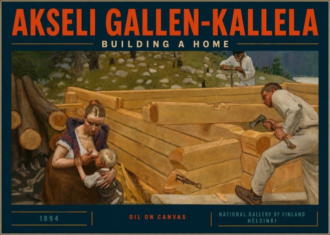 Akseli Gallen-Kallela Building a Home No5 - Plakát