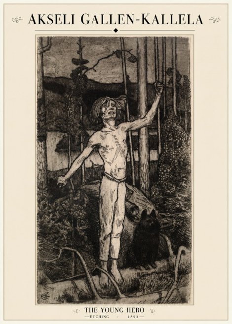 Akseli Gallen-Kallela The Young Hero No1 - Plakát
