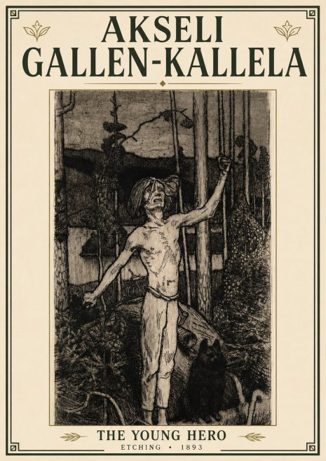 Akseli Gallen-Kallela The Young Hero No6 - Plakát
