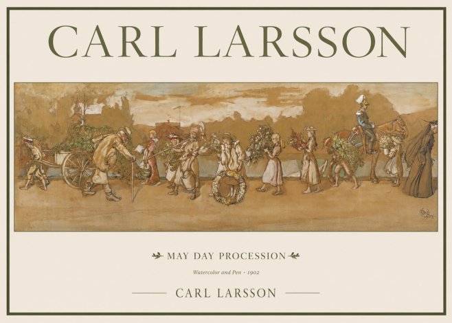 Carl Larsson May Day Procession No1 - Plakát