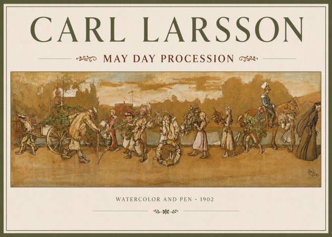 Carl Larsson May Day Procession No3 - Plakát