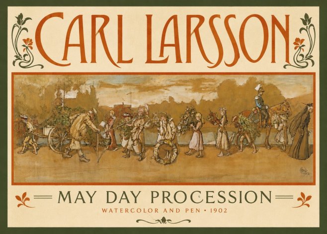 Carl Larsson May Day Procession No4 - Plakát