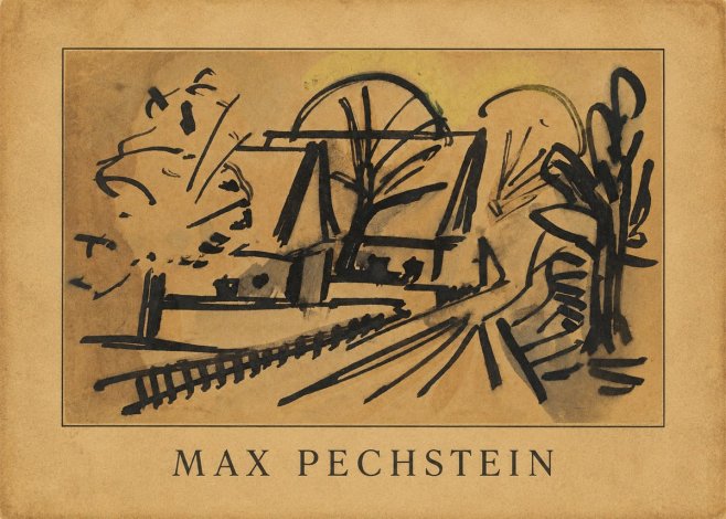 Max Pechstein Abstract Village Landscape No3 - Plakát