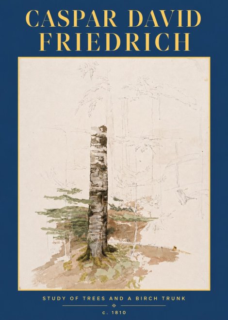 Caspar David Friedrich Study of Trees and a Birch Trunk No4 - Plakát
