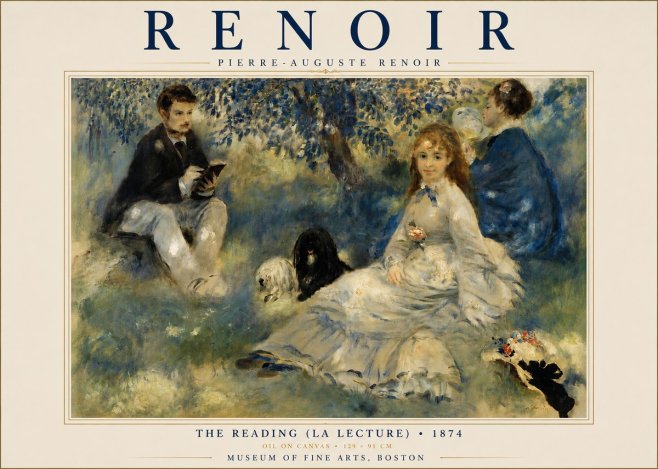 Renoir The Reading (La Lecture) No4 - Plakát