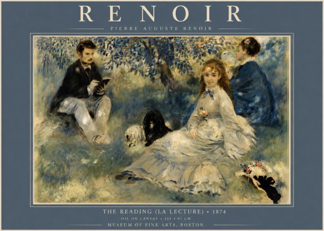 Renoir The Reading (La Lecture) No5 - Plakát